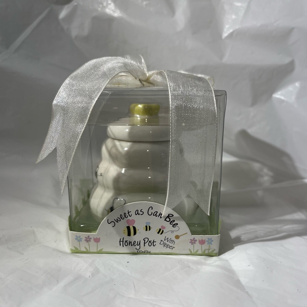 Kate Aspen White and Yellow Honey Pot